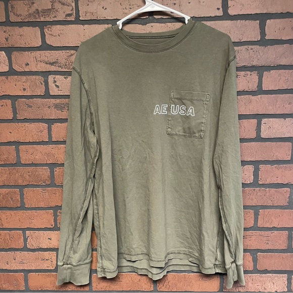 American Eagle Green Long Sleeve T Shirt Size Large - Picture 1 of 4